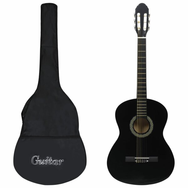 vidaXL Klassikgitarre f&uuml;r Anf&auml;nger mit Tasche Schwarz 4/4 39&quot;