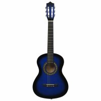 WOWONA Klassikgitarre f&uuml;r Anf&auml;nger und Kinder mit Tasche Blau 1/2 34&quot;