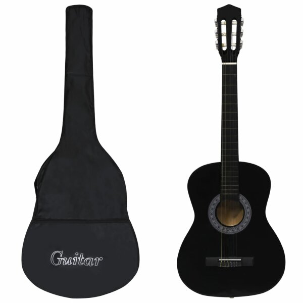 vidaXL Klassikgitarre f&uuml;r Anf&auml;nger mit Tasche Schwarz 3/4 36&quot;