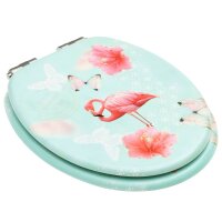 vidaXL Toilettensitze Soft-Close-Deckel 2 Stk. MDF Flamingo-Design