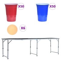 vidaXL Bier-Pong-Tisch mit Tassen und Bällen...