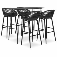 vidaXL 5-tlg. Bar-Set Schwarz