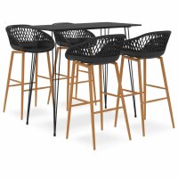 vidaXL 5-tlg. Bar-Set Schwarz