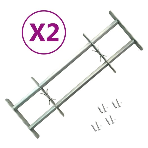 vidaXL Fenstergitter Verstellbar f&uuml;r Fenster 2 Stk. 700-1050 mm