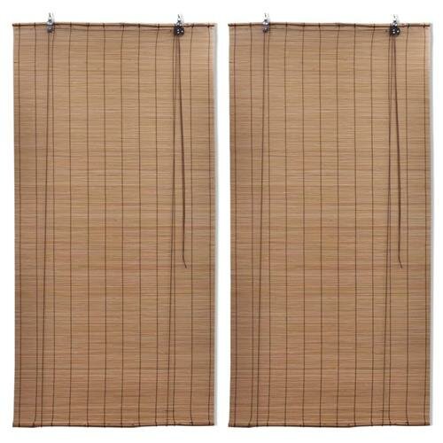 vidaXL Bambusrollos 2 Stk. 100x160 cm Braun