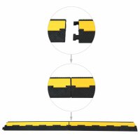 vidaXL Kabelbr&uuml;cken &Uuml;berfahrschutz 2 Stk. 2 Kan&auml;le Gummi 101,5 cm