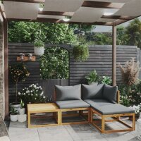 vidaXL 4-tlg. Garten-Lounge-Set mit Auflagen Massivholz...