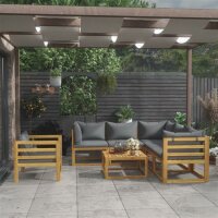 vidaXL 7-tlg. Garten-Lounge-Set mit Auflagen Massivholz...