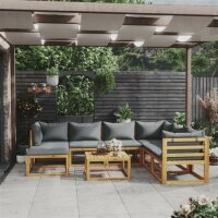 vidaXL 8-tlg. Garten-Lounge-Set mit Auflagen Massivholz...
