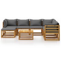 vidaXL 8-tlg. Garten-Lounge-Set mit Auflagen Massivholz Akazie