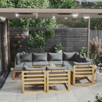 vidaXL 10-tlg. Garten-Lounge-Set mit Auflagen Massivholz Akazie