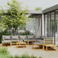 vidaXL 12-tlg. Garten-Lounge-Set mit Auflagen Massivholz...