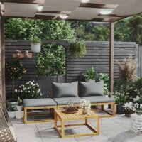 vidaXL 4-tlg. Garten-Lounge-Set mit Auflagen Massivholz Akazie