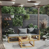 vidaXL 4-tlg. Garten-Lounge-Set mit Auflagen Massivholz Akazie