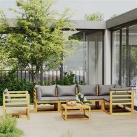 vidaXL 7-tlg. Garten-Lounge-Set mit Auflagen Massivholz...