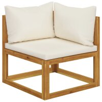 vidaXL 3-Sitzer-Gartensofa mit Auflage Creme Akazie Massivholz