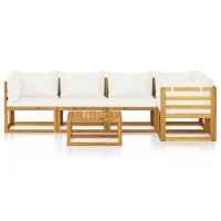 vidaXL 6-tlg. Garten-Lounge-Set mit Auflagen Creme...