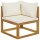 vidaXL 4-tlg. Garten-Lounge-Set mit Auflagen Creme Massivholz Akazie