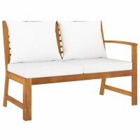 vidaXL 4-tlg. Garten-Lounge-Set mit Auflagen Creme Massivholz Akazie