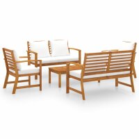 vidaXL 5-tlg. Garten-Lounge-Set mit Auflagen Massivholz Akazie