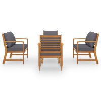 vidaXL 5-tlg. Garten-Lounge-Set mit Auflagen Massivholz Akazie