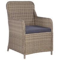 vidaXL 9-tlg. Garten-Essgruppe Poly Rattan Braun