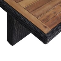 vidaXL 7-tlg. Garten-Essgruppe Poly Rattan Schwarz