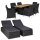 vidaXL 9-tlg. Garten-Essgruppe Poly Rattan Schwarz