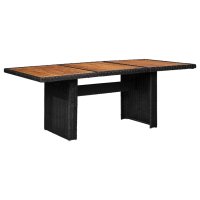 vidaXL 11-tlg. Garten-Essgruppe Poly Rattan Schwarz