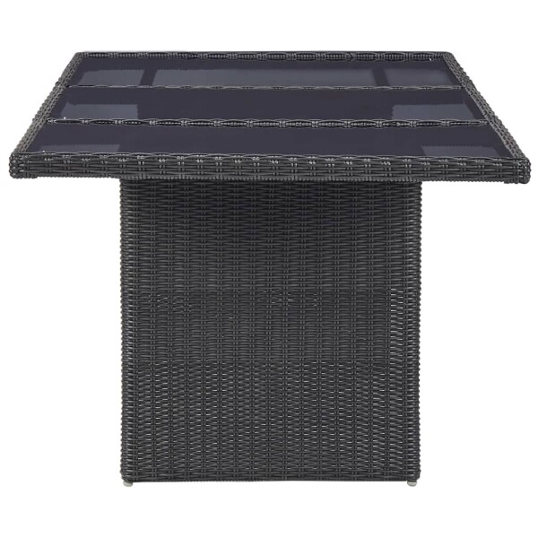 vidaXL 9-tlg. Garten-Essgruppe Poly Rattan Schwarz