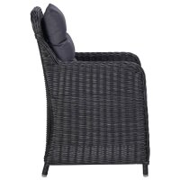 vidaXL 9-tlg. Garten-Essgruppe Poly Rattan Schwarz