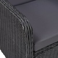 vidaXL 9-tlg. Garten-Essgruppe Poly Rattan Schwarz