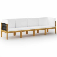 vidaXL 4-Sitzer-Gartensofa mit Kissen Massivholz Akazie