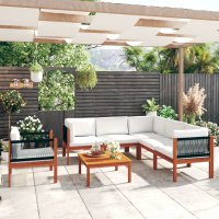 vidaXL 7-tlg. Garten-Lounge-Set mit Kissen...