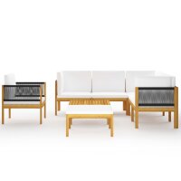 vidaXL 8-tlg. Garten-Lounge-Set mit Kissen...