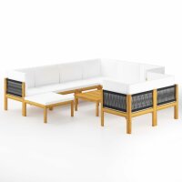 vidaXL 10-tlg. Garten-Lounge-Set mit Kissen...