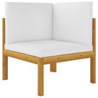 vidaXL 10-tlg. Garten-Lounge-Set mit Kissen Cremeweiß Massivholz Akazie