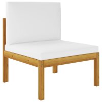 vidaXL 7-tlg. Garten-Lounge-Set mit Kissen Cremewei&szlig; Massivholz Akazie