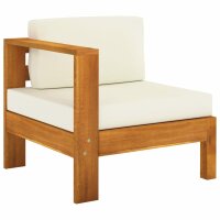 vidaXL 4-Sitzer-Gartensofa mit Cremeweißen Auflagen Massivholz Akazie