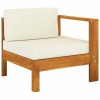 vidaXL 5-tlg. Garten-Lounge-Set mit Creme Auflagen Massivholz Akazie