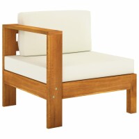 vidaXL 9-tlg. Garten-Lounge-Set mit Creme Auflagen Massivholz Akazie