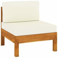 vidaXL 9-tlg. Garten-Lounge-Set mit Creme Auflagen Massivholz Akazie