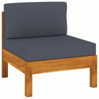 vidaXL 3-Sitzer-Gartensofa mit Dunkelgrauen Auflagen Massivholz Akazie