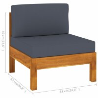 vidaXL 7-tlg. Garten-Lounge-Set mit Dunkelgrauen Auflagen Akazienholz