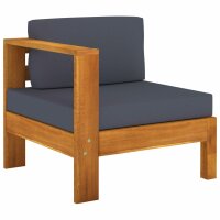 vidaXL 10-tlg. Garten-Lounge-Set mit Dunkelgrauen Auflagen Akazienholz