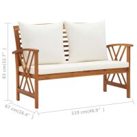 vidaXL 4-tlg. Garten-Lounge-Set mit Auflagen Massivholz Akazie