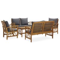 vidaXL 5-tlg. Garten-Lounge-Set mit Auflagen Massivholz...