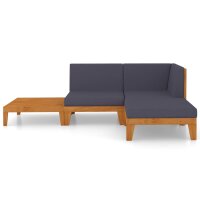 vidaXL 4-tlg. Garten-Lounge-Set mit Kissen Akazie Massivholz