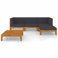 vidaXL 5-tlg. Garten-Lounge-Set mit Kissen Akazie Massivholz