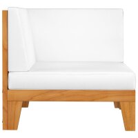 vidaXL 2-Sitzer-Sofa mit Cremewei&szlig;en Kissen Akazie Massivholz